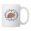 Selkirk Rex Cat Floral Print Coffee/Tea Mug - white