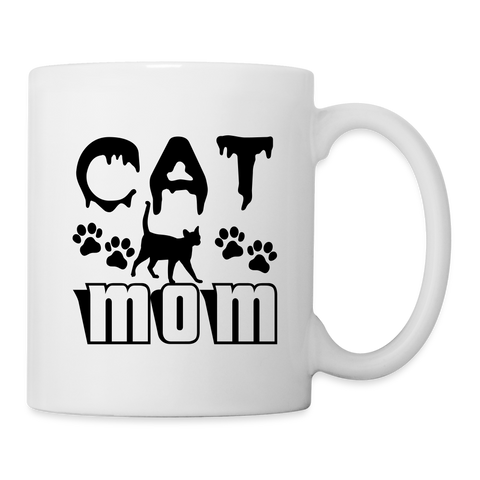 Cat MOM Paws Print Coffee/Tea Mug - white