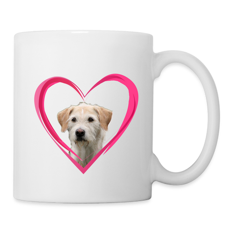 Irish Wolfhound On Heart Print Coffee/Tea Mug - white