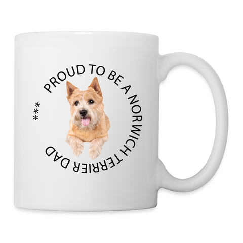 'Proud To Be A Norwich Terrier Dad' Print Coffee/Tea Mug - white