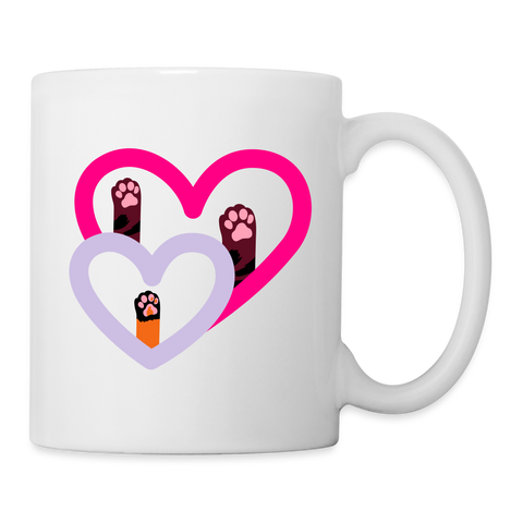 Love Paws Print Coffee/Tea Mug - white