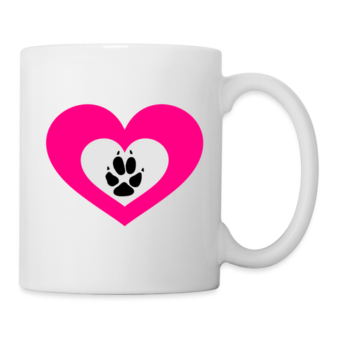 Heart Paws Print Coffee/Tea Mug - white