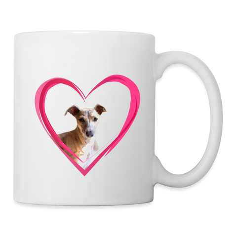 Italian Greyhound On Heart Print Coffee/Tea Mug - white