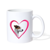 Jack Russell Terrier On Heart Print Coffee/Tea Mug - white