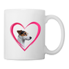 Jack Russell Terrier On Heart Print Coffee/Tea Mug - white