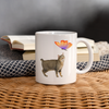 Pixie-Bob Cat With Butterfly Print Coffee/Tea Mug - white