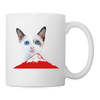 Ojos Azules Cat Print Coffee/Tea Mug - white