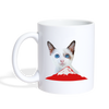 Ojos Azules Cat Print Coffee/Tea Mug - white