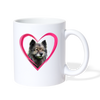 Keeshond On Heart Print Coffee/Tea Mug - white