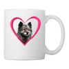 Keeshond On Heart Print Coffee/Tea Mug - white