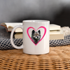 Keeshond On Heart Print Coffee/Tea Mug - white