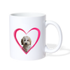 Labradoodle On Heart Print Coffee/Tea Mug - white