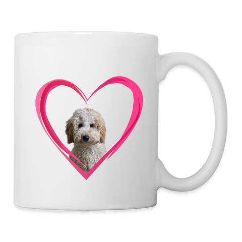 Labradoodle On Heart Print Coffee/Tea Mug - white