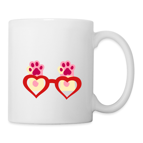 Glasses with paws print Coffee/Tea Mug - white