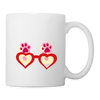 Glasses with paws print Coffee/Tea Mug - white