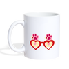 Glasses with paws print Coffee/Tea Mug - white