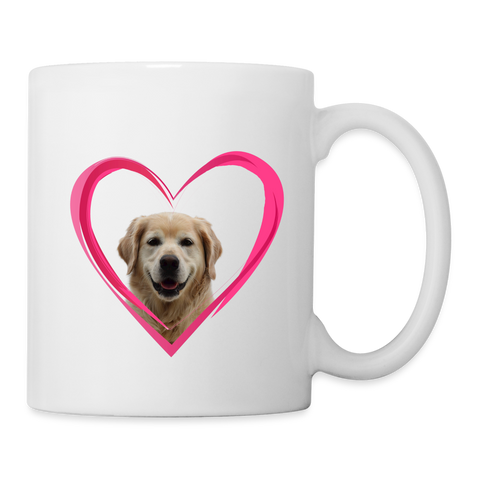 Labrador On Heart Print Coffee/Tea Mug - white