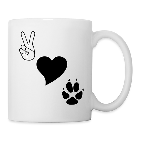 Peace love Paws Print Coffee/Tea Mug - white