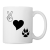 Peace love Paws Print Coffee/Tea Mug - white