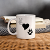 Peace love Paws Print Coffee/Tea Mug - white