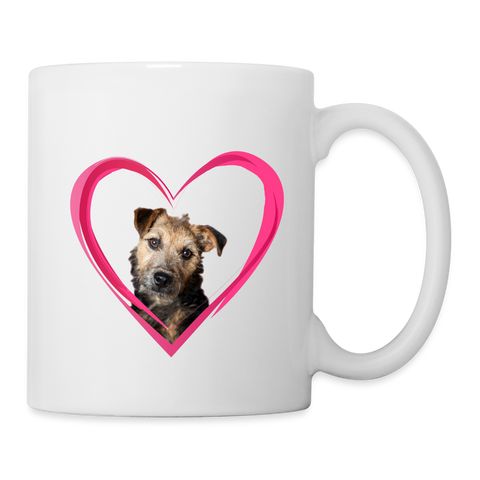 Lakeland Terrier On Heart Print Coffee/Tea Mug - white