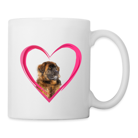 Leonberger On Heart Print Coffee/Tea Mug - white