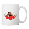 Shire Horse Floral Print Coffee/Tea Mug - white