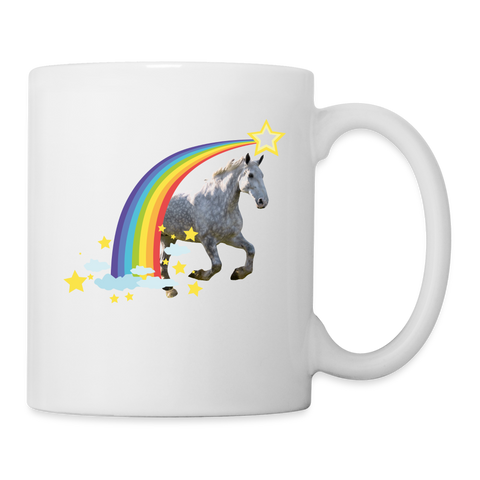 Percheron Horse Rainbow Print Coffee/Tea Mug - white