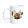 Cat Face Floral Print Coffee/Tea Mug - white