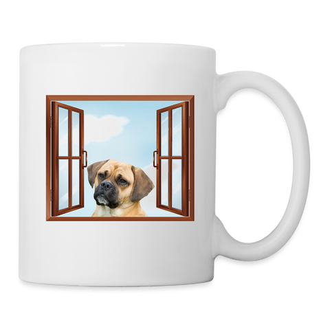 Puggle Dog Print Coffee/Tea Mug - white