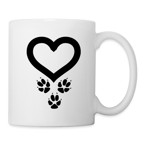 Love Paws Print Coffee/Tea Mug - white