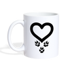 Love Paws Print Coffee/Tea Mug - white