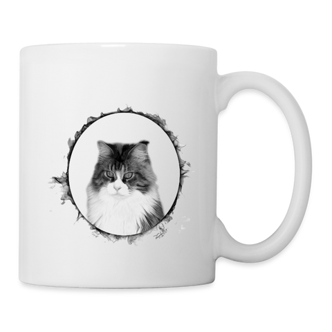 Maine Coon Cat Print Coffee/Tea Mug - white