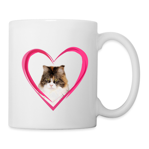 Cute Maine Coon Cat Print Coffee/Tea Mug - white