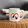 Dog and Cat in Apple Print Coffee/Tea Mug - white