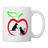 Dog and Cat in Apple Print Coffee/Tea Mug - white