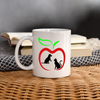 Dog and Cat in Apple Print Coffee/Tea Mug - white