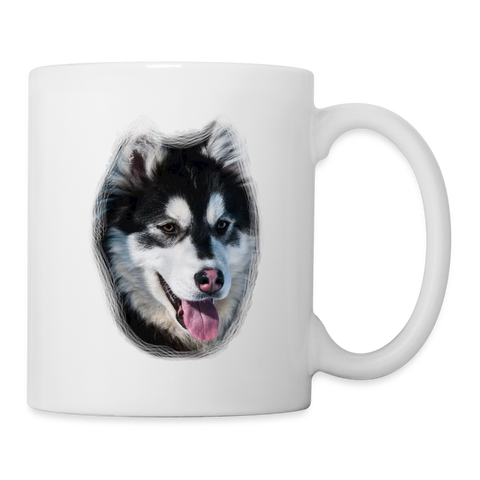 Alusky Dog Print Coffee/Tea Mug - white