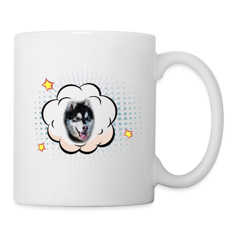 Alusky Face Print Coffee/Tea Mug - white