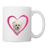 Maltese On Heart Print Coffee/Tea Mug - white