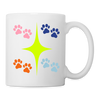 Star with Paws Print Coffee/Tea Mug - white