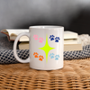 Star with Paws Print Coffee/Tea Mug - white