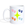 Star with Paws Print Coffee/Tea Mug - white