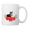 Pomsky floral Print Coffee/Tea Mug - white