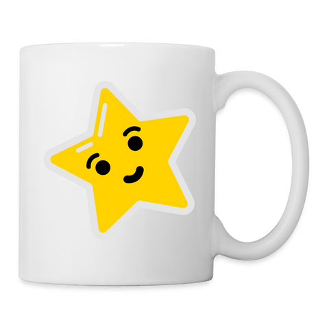 Happy Star Print Coffee/Tea Mug - white