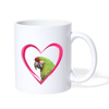 Military Macaw On Heart Print Coffee/Tea Mug - white