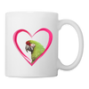 Military Macaw On Heart Print Coffee/Tea Mug - white