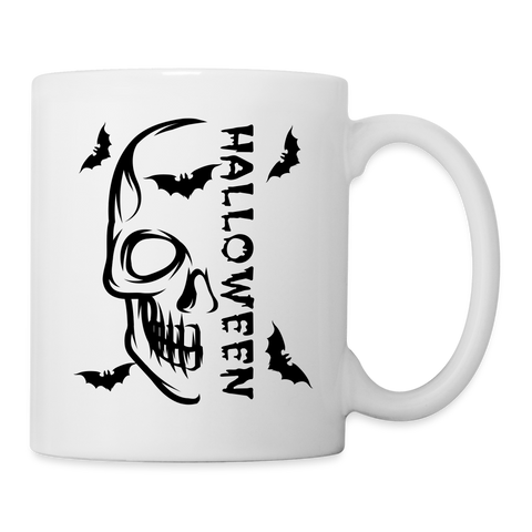 Skull Halloween Print Coffee/Tea Mug - white