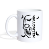 Skull Halloween Print Coffee/Tea Mug - white