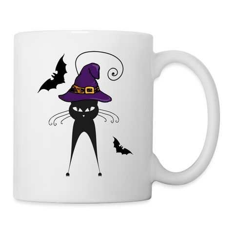 Cat Halloween Print Coffee/Tea Mug - white